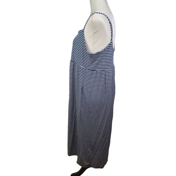 Old Navy Soft Jersey Knit Fit & Flare Midi Sundress Striped Large (12/14) Petite - Picture 4 of 15